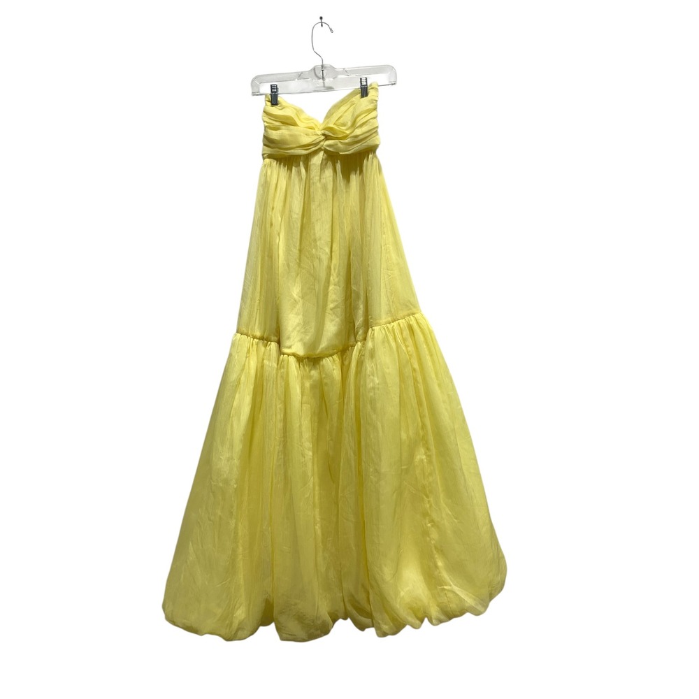 Hello Molly Unforgettable Style Strapless Maxi Dress Yellow US 2 Summer